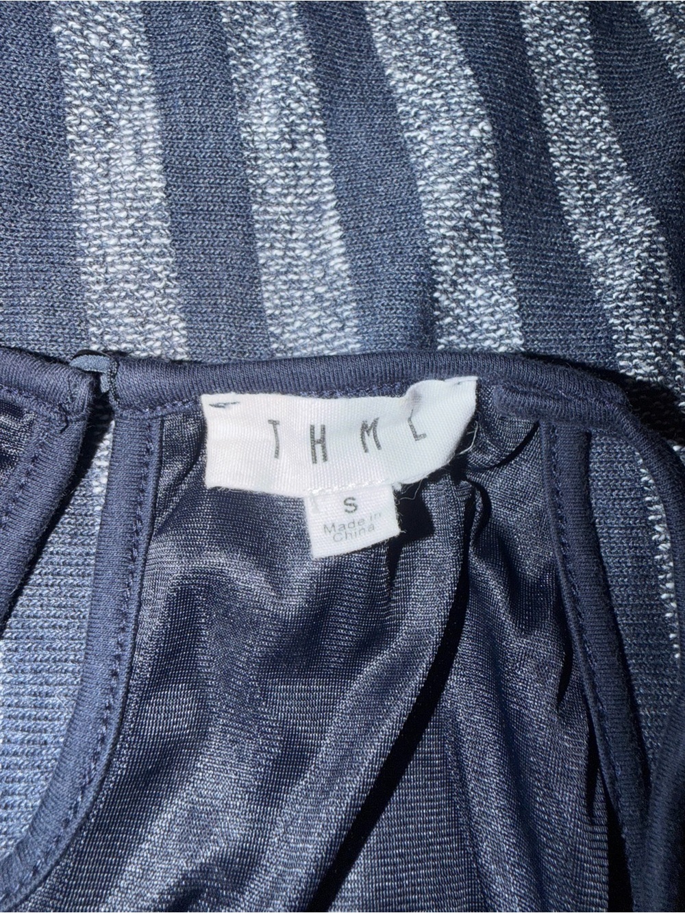 THML Navy and Cream Striped Tank with Tassel Trim - Picture 3 of 3